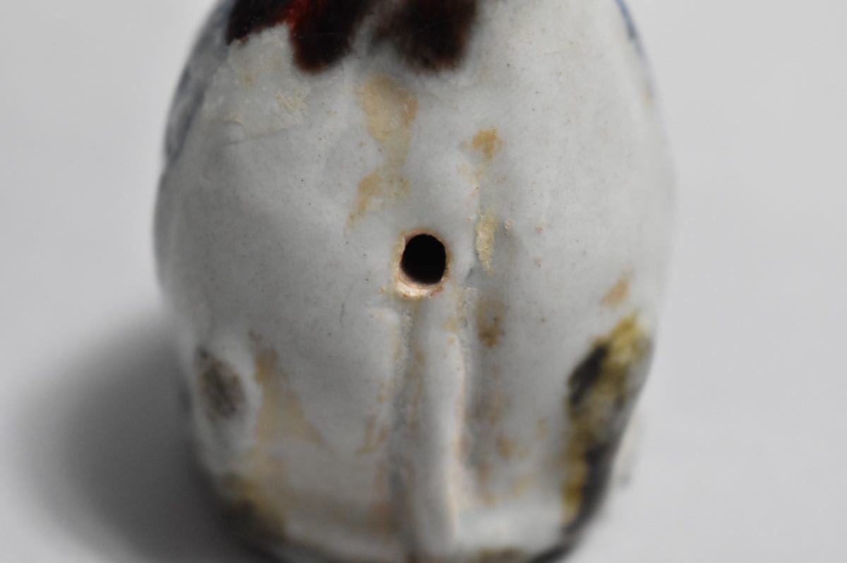 朝鮮美術 李朝桃形水滴 彩色桃型 朝鮮 韓国 高麗 李朝 水滴 細密細工