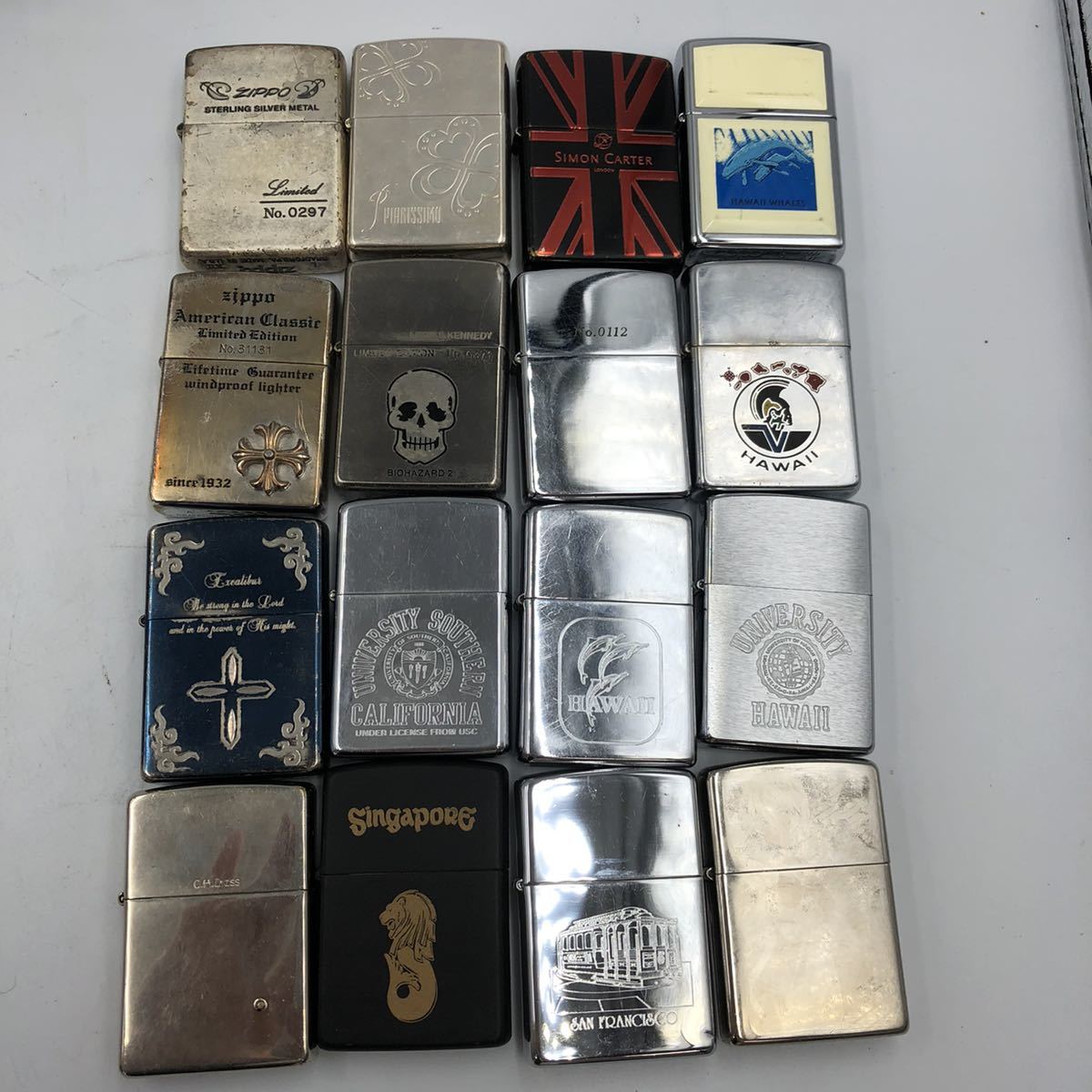 KT-y⑧☆ZIPPO 16点まとめ ☆ ジッポー/ジッポ/オイルライター /喫煙具 /煙草 タバコ /シルバー系/ジッポライター /アメリカ  /DH0 EA6