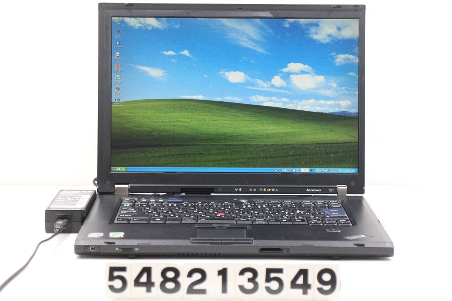 Lenovo ThinkPad T61 Core2Duo T7300 2GHz/2GB/250GB/Combo/15.4W/WSXGA+/XP/NVS 140M バッテリー完全消耗 ヒンジ破損 【548213549】_画像1