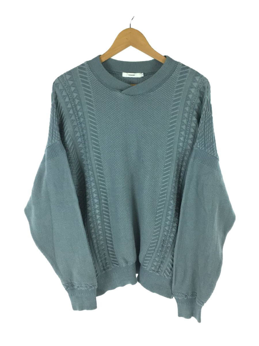 YASHIKI◇22SS/Funaato Knit/セーター(薄手)/1/コットン/BLU/YSK-22SS