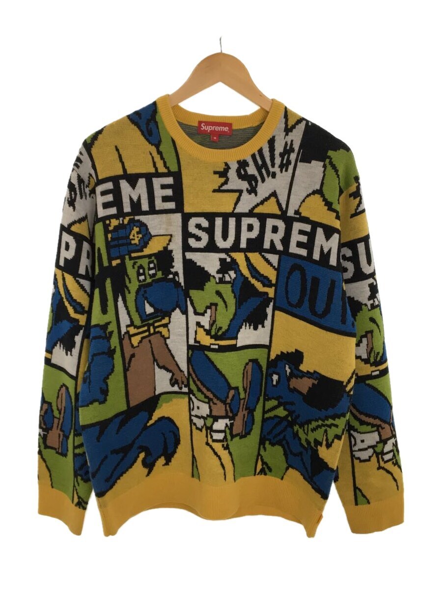 総柄セーター】Supreme Cartoon Sweater古着イエローM-