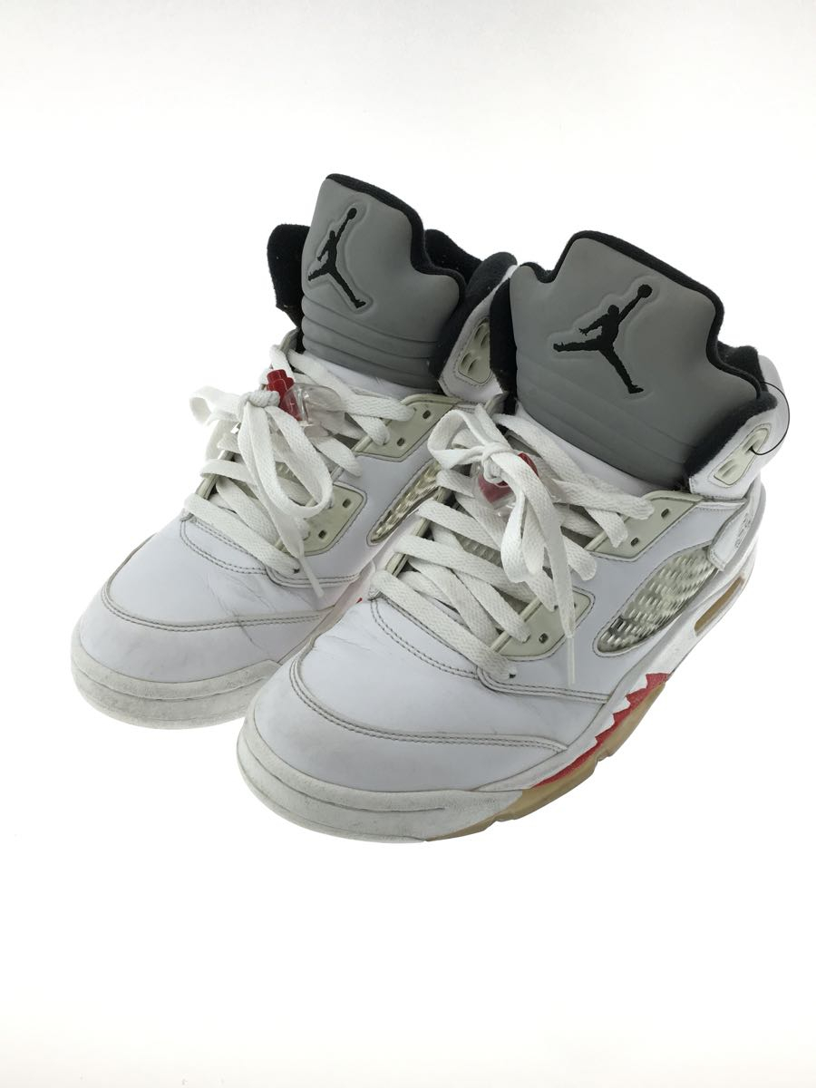 NIKE◇AIR JORDAN 5 RETRO SUPREME/エアジョーダンレトロ/ホワイト