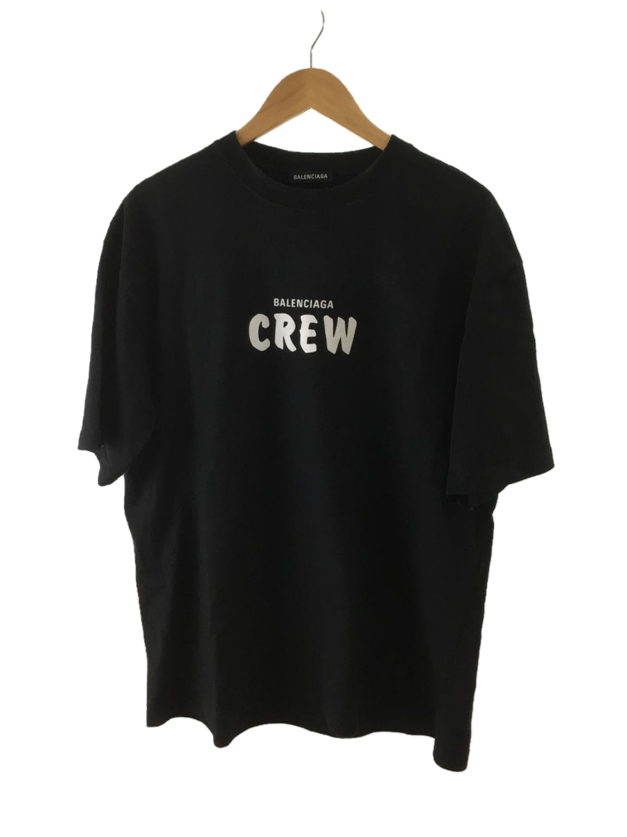 BALENCIAGA◇Tシャツ/L/コットン/BLK/CREWラージフィットT/20AW | www