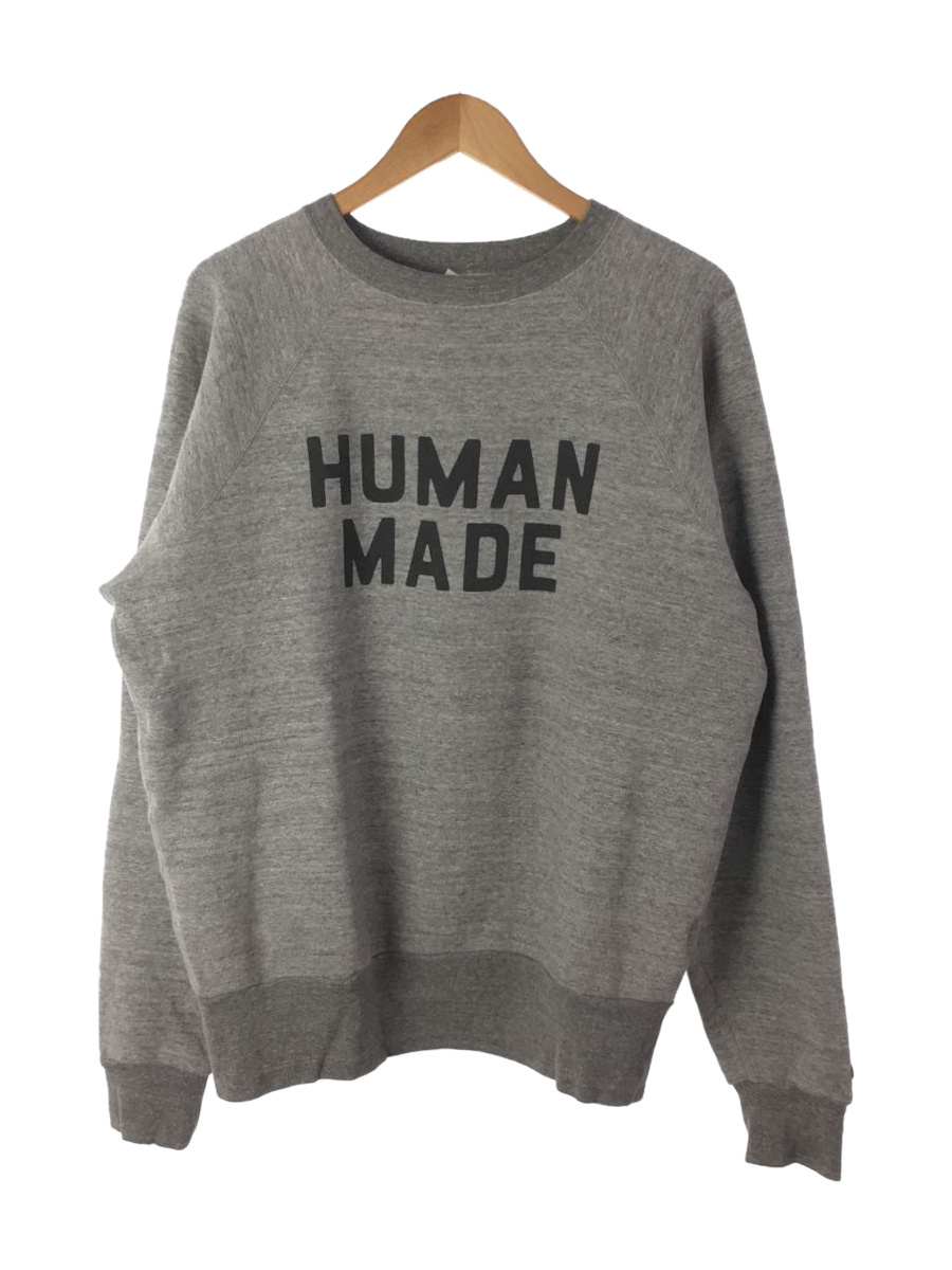 HUMAN MADE◇ヒューマンメイド/スウェット/L/コットン/GRY/プリント