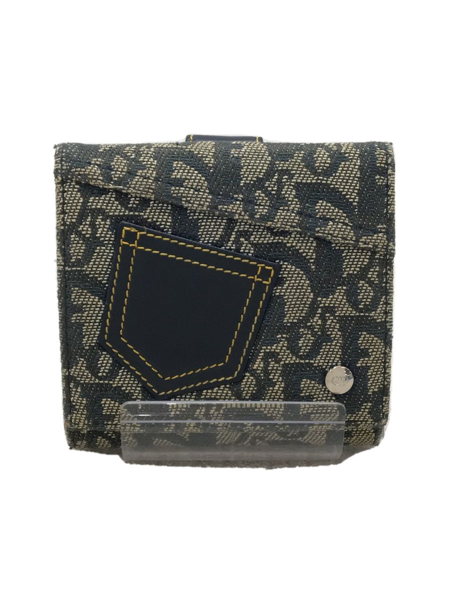 Christian Dior◇3つ折り財布/トロッター/キャンバス×レザー/デニム