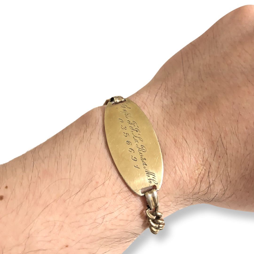 WW2 US ARMY ビンテージ シルバー チェーン ID ブレスレット WW2 US ARMY ビンテージ シルバー チェーン ID ブレスレット
