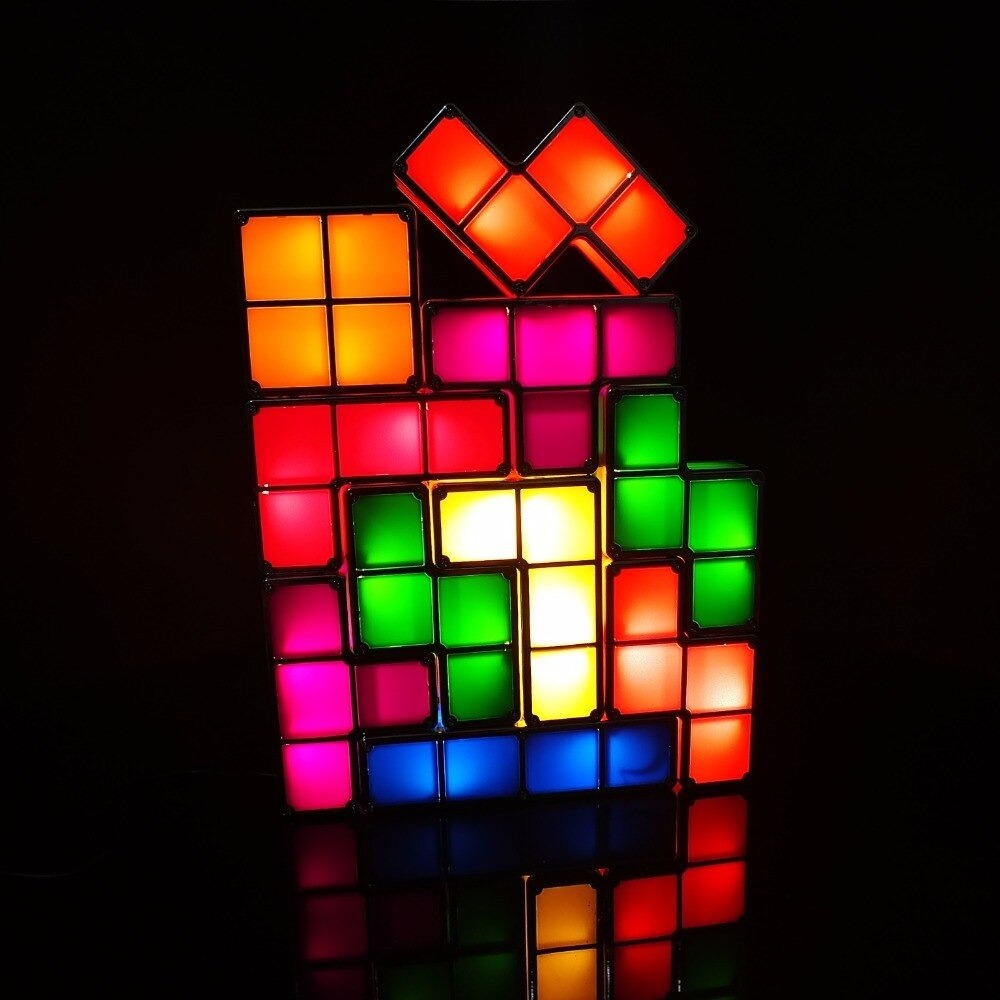 ◆最安にします◆テトリスのランプ ナイトライト インテリア 寝室 LED パズル ユニーク カラフル おしゃれ モダン 照明 AT9831_画像1