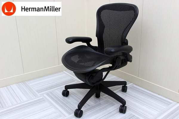 美品！HermanMillerハーマンミラー アーロンチェアー Aサイズ 事務椅子書斎用 油圧 オフィス エグゼクティブチェア-1