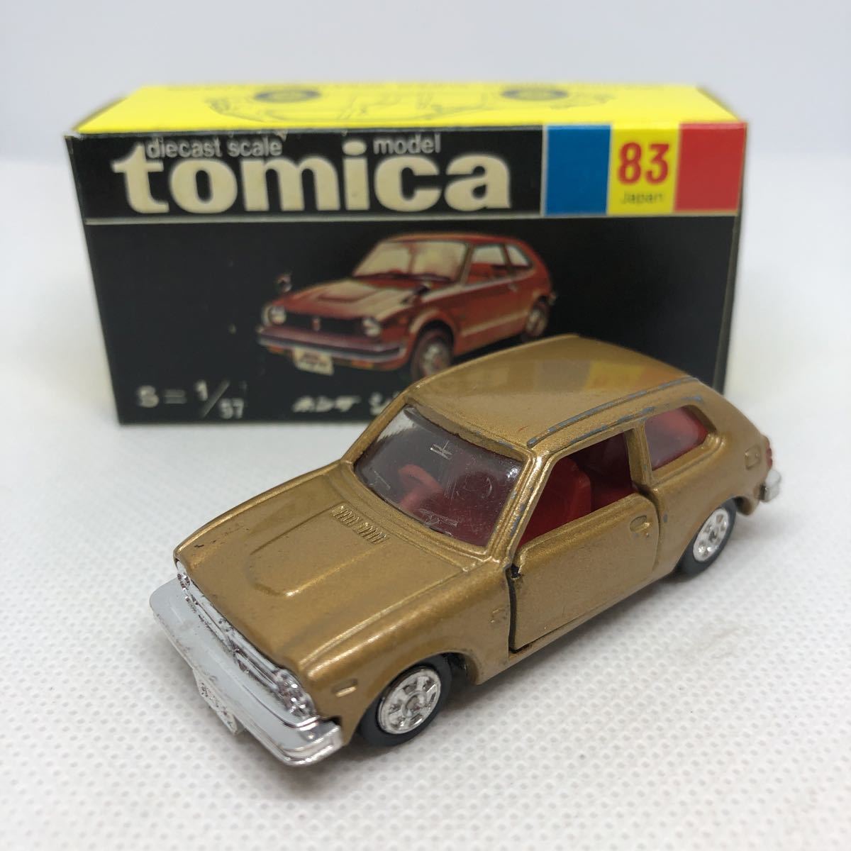 黒箱トミカ 83 ホンダシビックGLラリータイプ(ゴールドホイール) 美