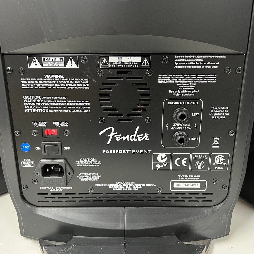 Fender PAスピーカー・ミキサーセット PASSPORT EVENT Fender PAスピーカー・ミキサーセット PASSPORT EVENT