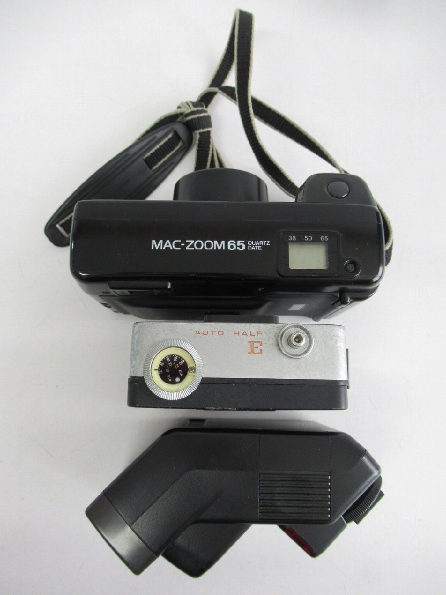 H385◆RICOH リコー AUTO HALF E/ミノルタ MAC-ZOOM 65 QUARTZ DATE フィルムカメラ Canon キャノン スピードライト 300EZ ストロボ 計3点_画像3