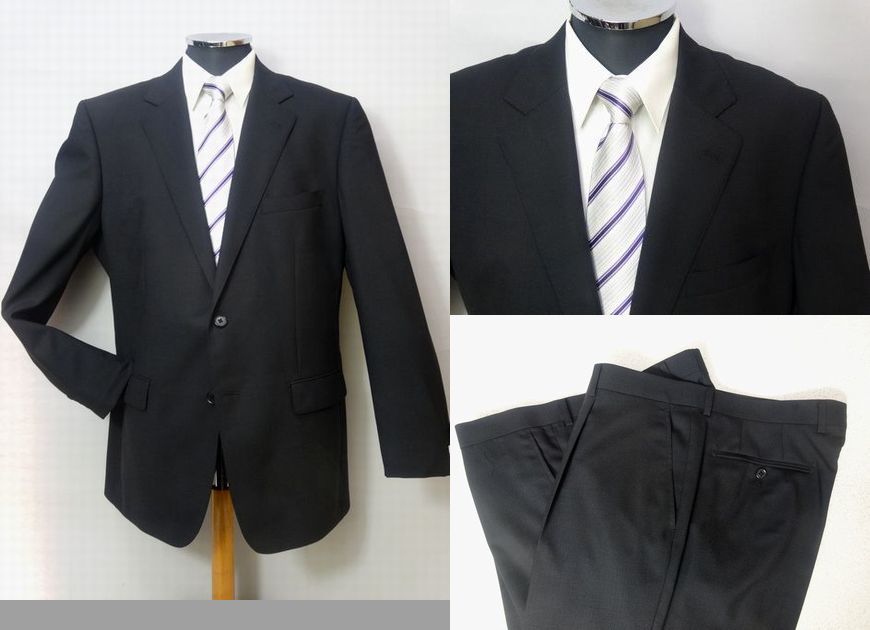 【春夏 特別価格】2釦2パンツ(気品漂う)スーツ・AB-8・ハイグレード仕様・黒/細かい格子