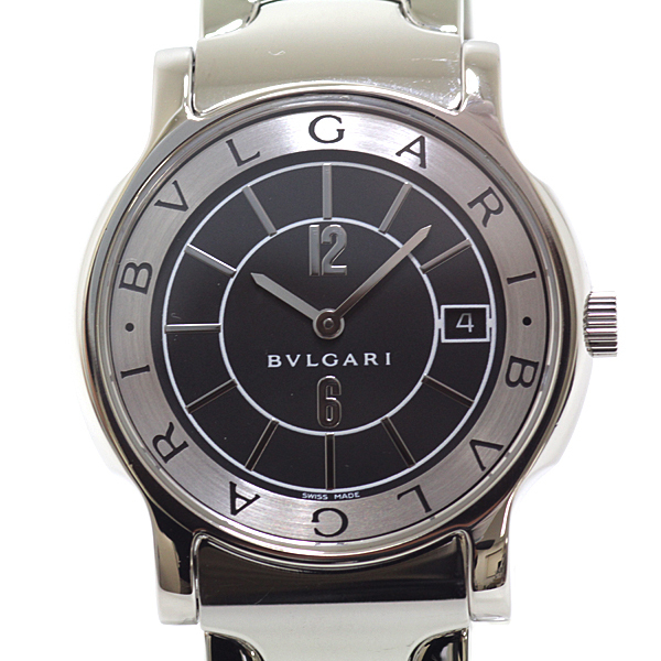 BVLGARI ブルガリ メンズ腕時計 ソロテンポ ST35S ブラック（黒）文字