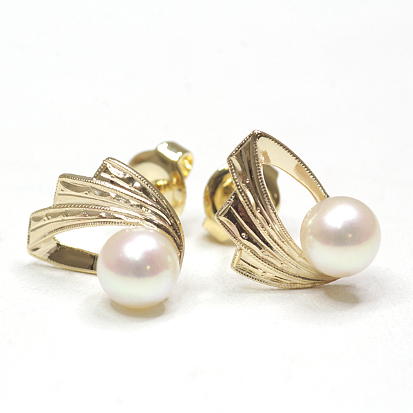 ミキモト MIKIMOTO K18×K14イエローゴールド パール ピアス K18×K14YG