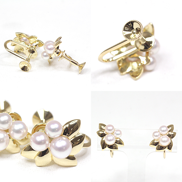 ミキモト MIKIMOTO パール イヤリング K18YG/アコヤ真珠(3.6~4.6mm
