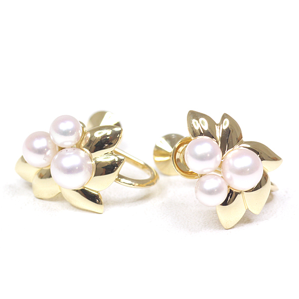 ミキモト MIKIMOTO パール イヤリング K18YG/アコヤ真珠(3.6~4.6mm