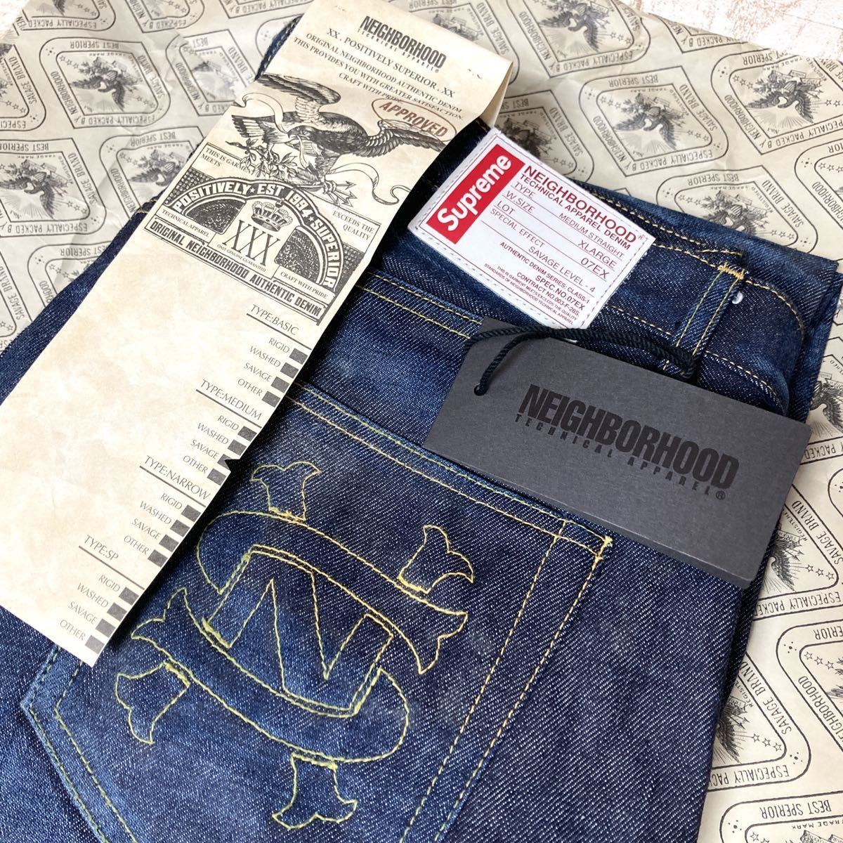 美品 Supreme NEIGHBORHOOD Rigid Savage Denim XL シュプリーム 美品 Supreme NEIGHBORHOOD Rigid Savage Denim XL シュプリーム