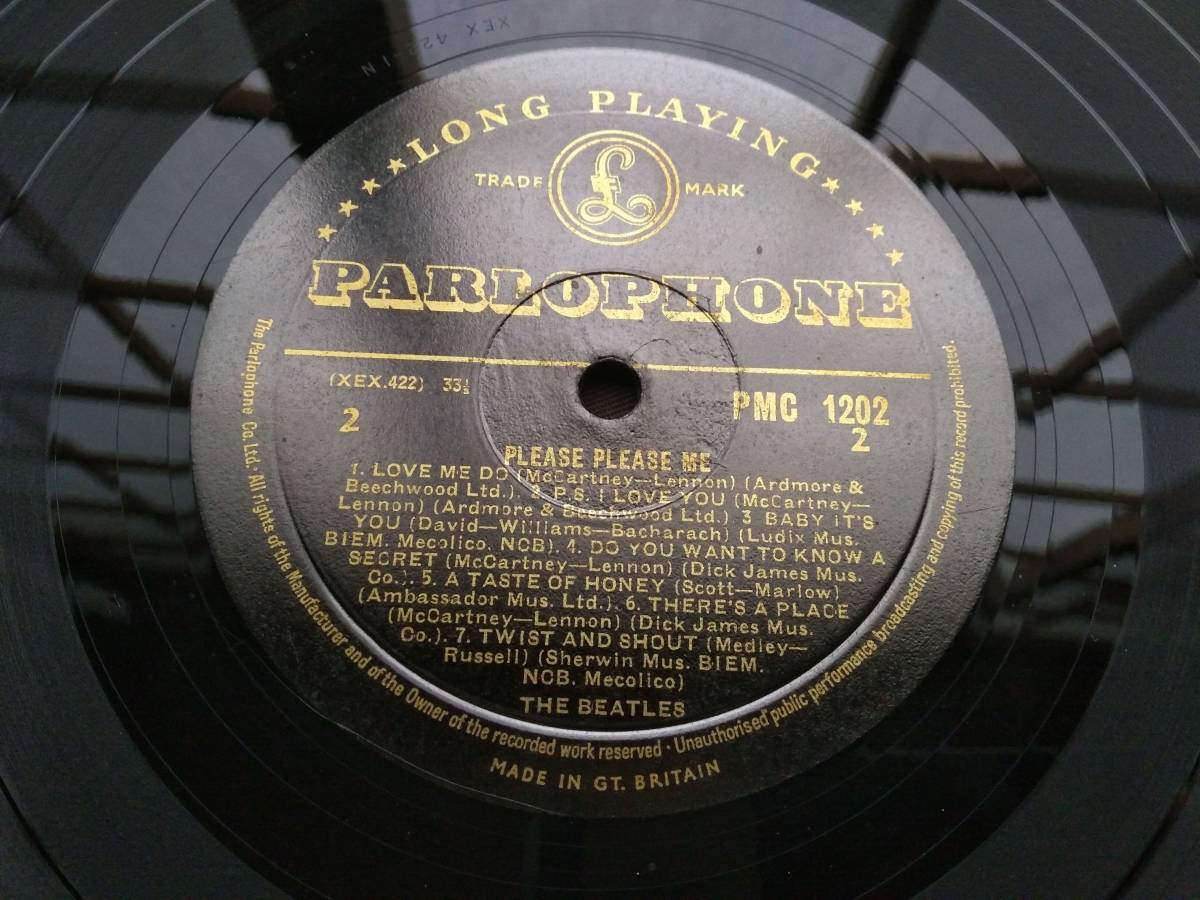 BEATLES 英国 ★PLEASE PLEASE ME★ UK ORIG BLACK/GOLD 最初期1/L 1/H MONO 極美品_画像6