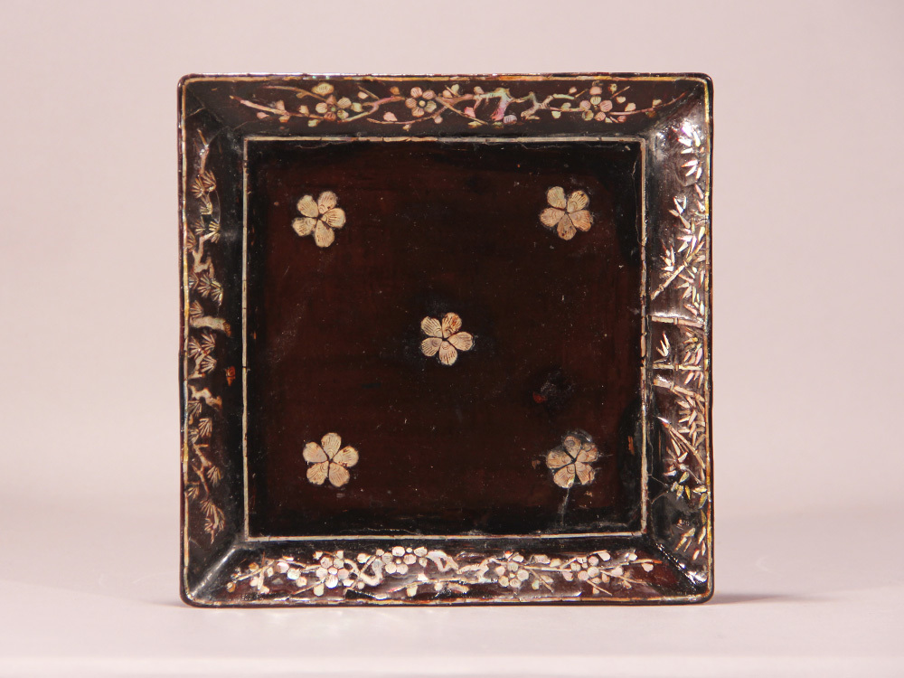 螺鈿 香盆 青貝 唐物 漆器 /検 元時代 明時代 堆朱 仏教美術 竹籠 彫漆