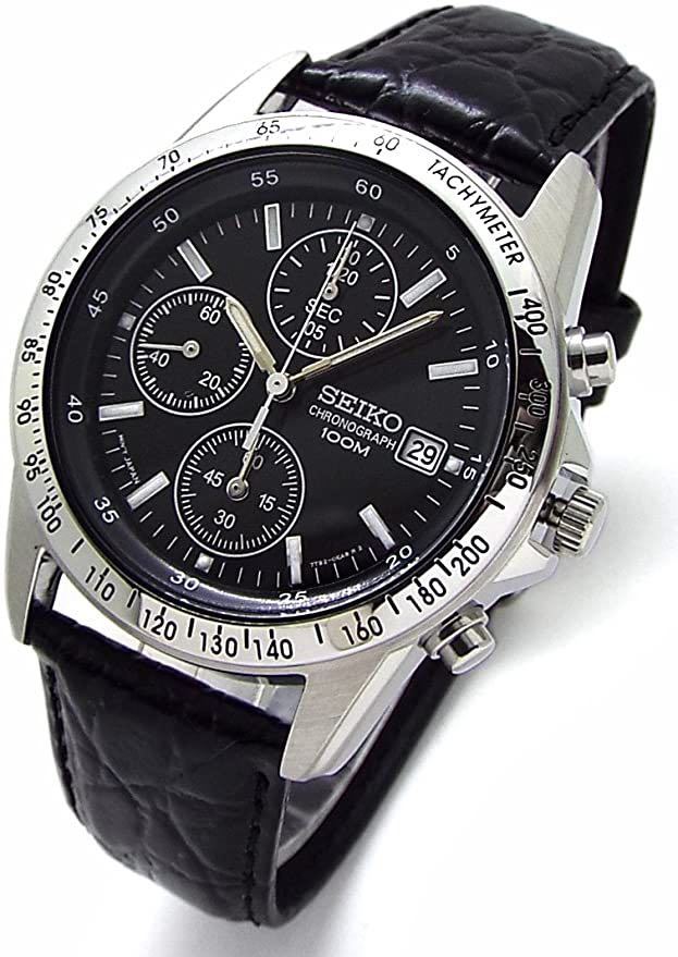 SEIKO 腕時計 本革ベルト ブラック [並行輸入品] おしゃれ お洒落 時計 セイコー