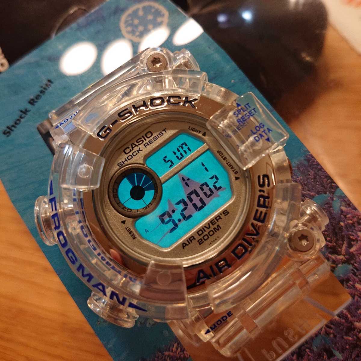 Обратное решение Casio G Shock 1997 Выпуск и производство Конец производства W, C, C, S Frogman Clear Custom DW-8250WC-7BT Новая неиспользованная батарея заменена! Надежный человек!