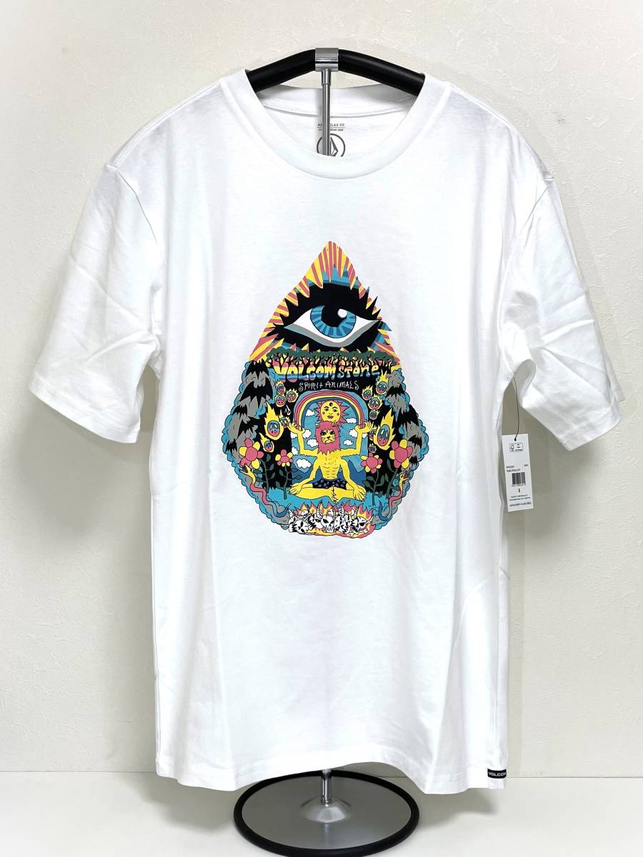 VOLCOM Volcom AF022207WHT men's M size short sleeves T-shirt print tea T-Shirts PrintTee white color voru com new goods prompt decision free shipping 