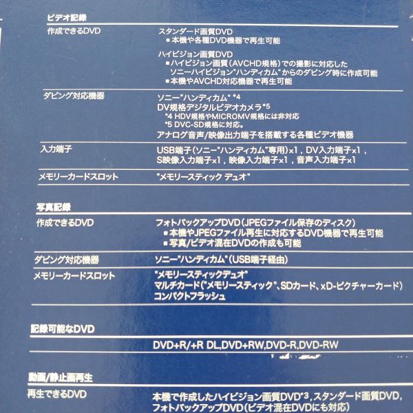 【☆通電確認済☆1円スタート☆】SONY ソニー DVD ライター DVDirect VRD-MC10 ハイビジョン 記録 再生 対応 ダビング 2009年製 SA067