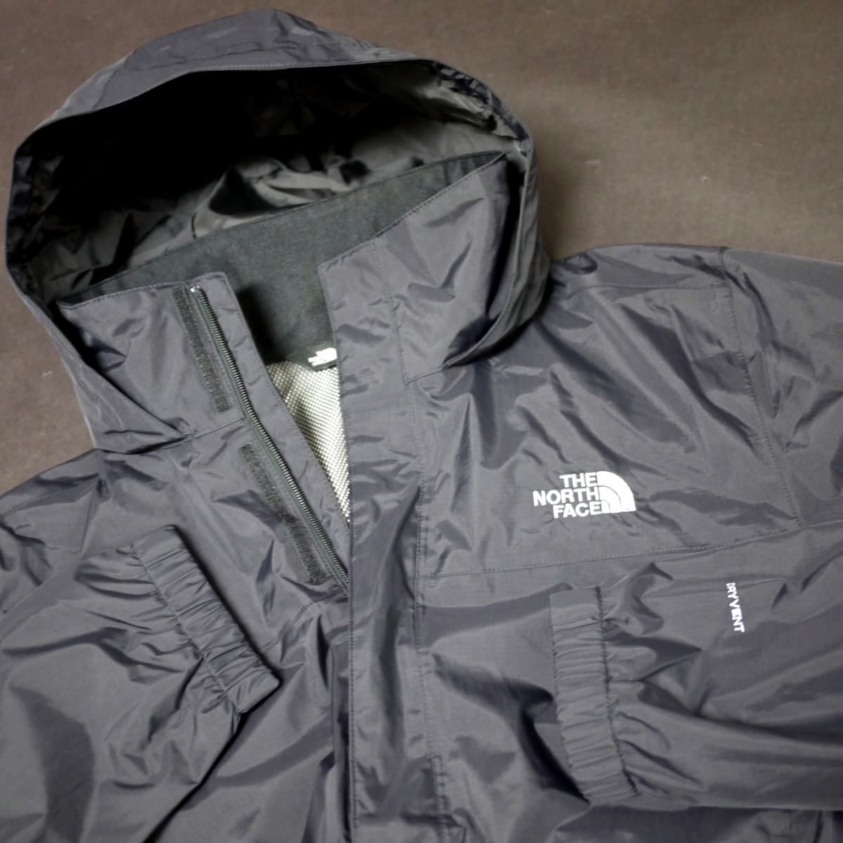 US限定新品 ザ・ノースフェイス 防水透湿 ナイロンジャケット ブラック (XL) THE NORTH FACE RESOLVE2 JACKET DRYVENT フード収納可/ b209_画像7