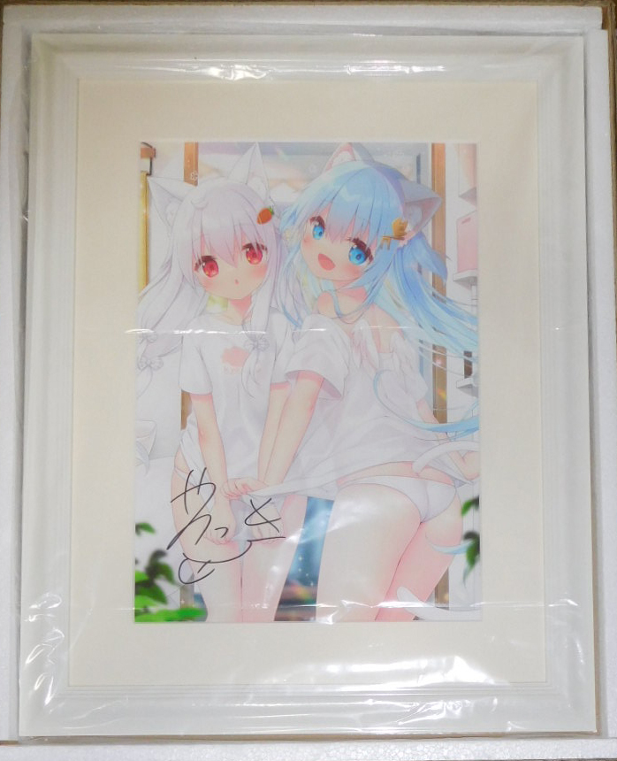 夜ノみつき 軸中心派 E☆2 アートコレクションプレミアム 直筆サイン入り B4 複製原画/ジークレー 版画