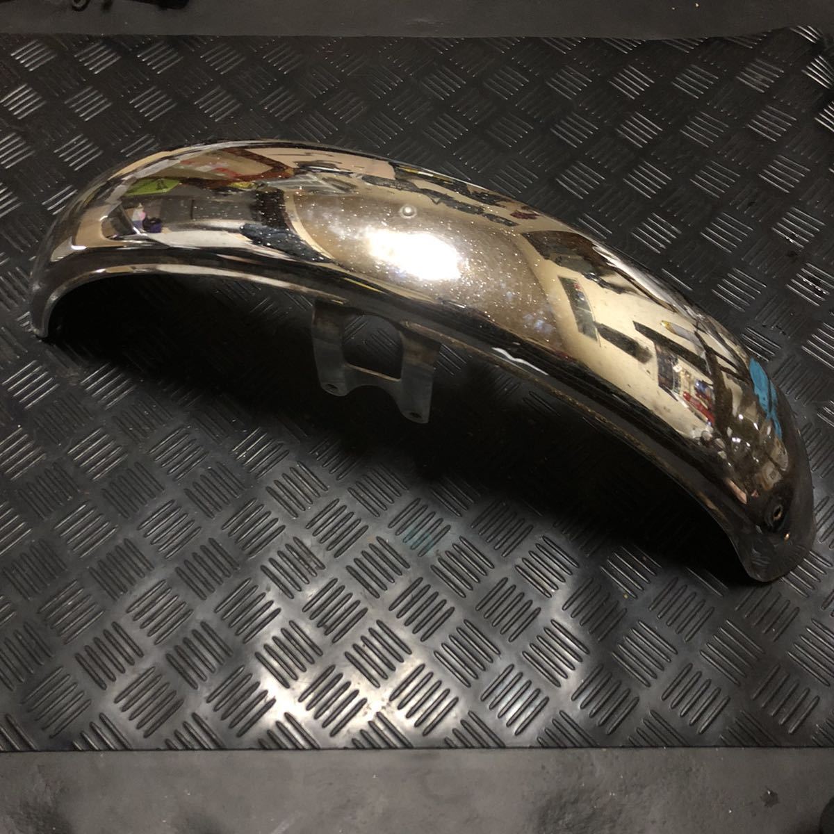 SUZUKI GT380 後期型 B3 当時物 純正 フロントフェンダー 鉄フェンダー