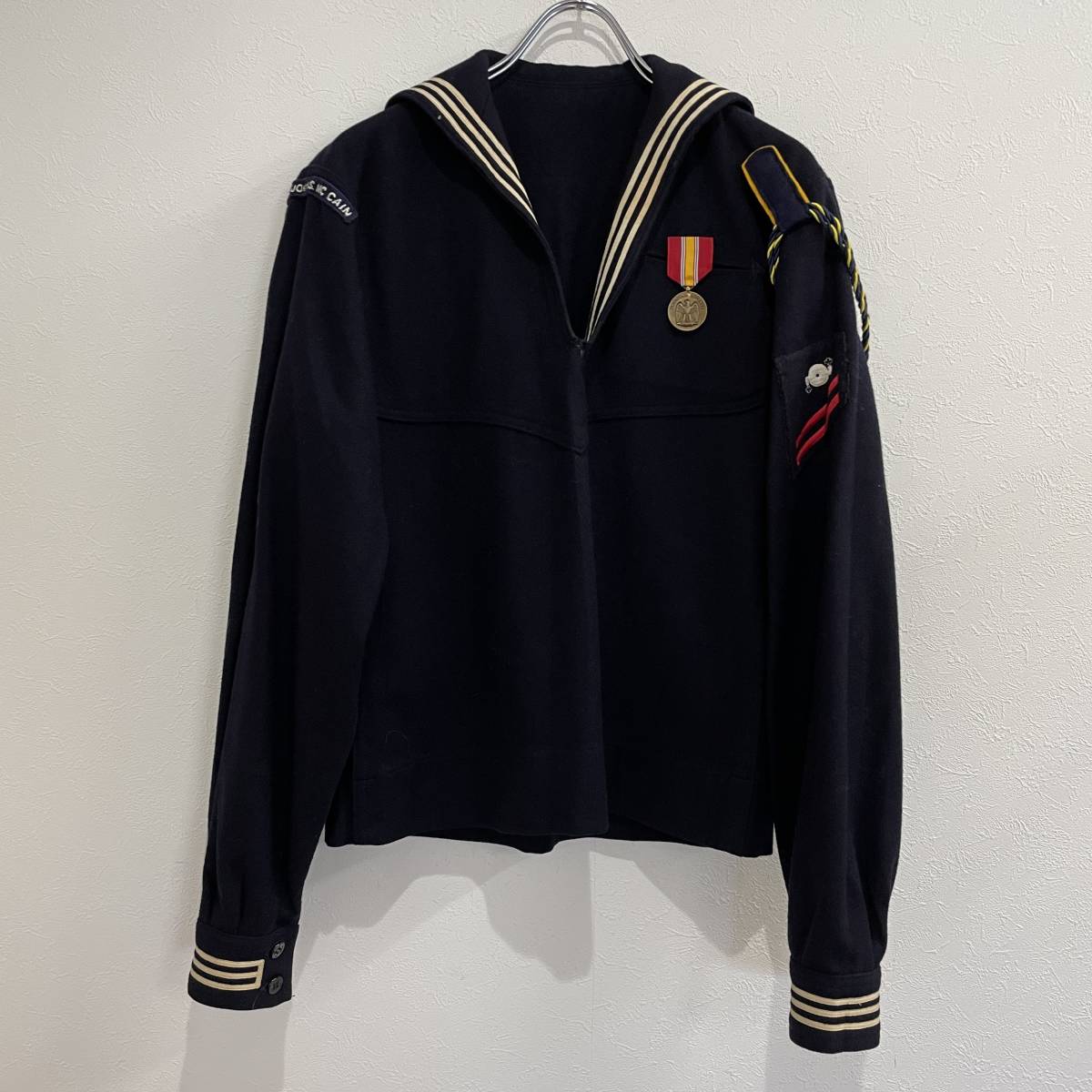  Vintage 70s US NAVY sailor jacket wool pull over tops 220528