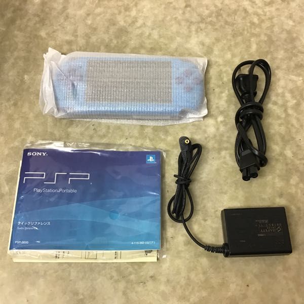 1円～ 欠品 動作確認済/初期化済 PSP 本体 PSP-3000 スカイブルー/マリンブルー_画像2