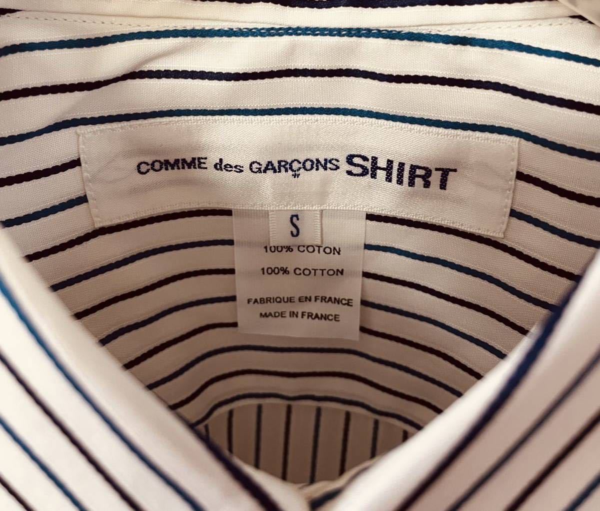 新品 コムデギャルソン SHIRT クレイジーパターン ストライプ ブルー