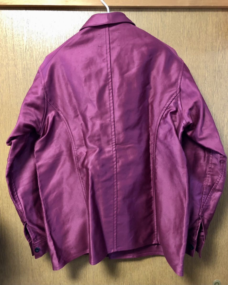 希少新品 Outil ウティ VESTE BEAUNE ダブルブレスト ワークジャケット フレンチモールスキン BEAUJOLAIS ボジョレー ワインレッド 2 M