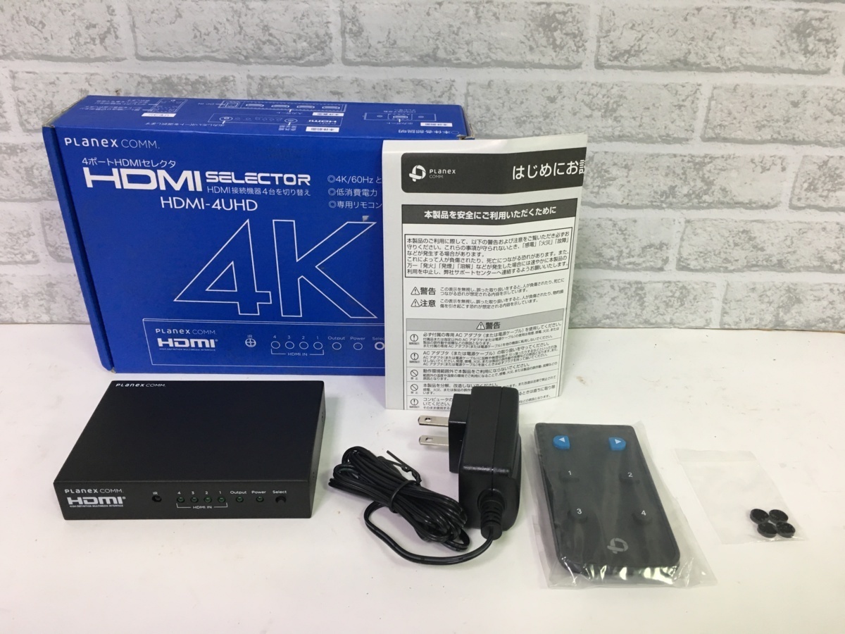 PLanex　コミュニケーションズ　4ポートHDMIセレクタ　HDMI-4UHD　中古未使用品6698_画像1
