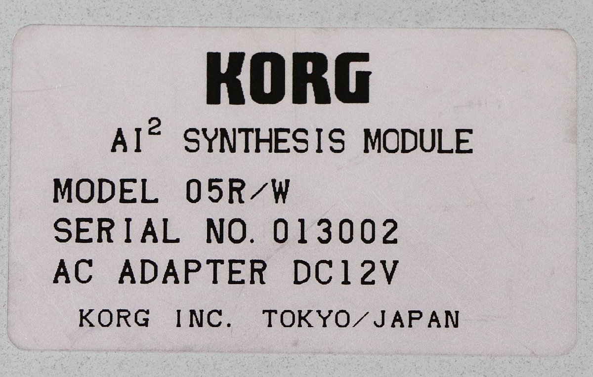 S◇ジャンク品◇音源モジュール 05/R/W KORG/コルグ AI2 SYNTHESIS MODULE 取扱説明書・ACアダプターつき_画像7