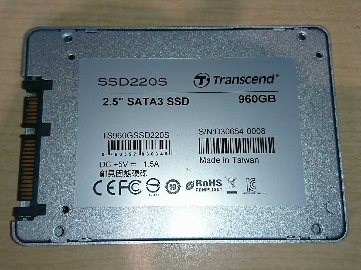 Transcend SATA SSD 960GB SSD220S ClystalDiskInfo正常 (M50836)_画像2