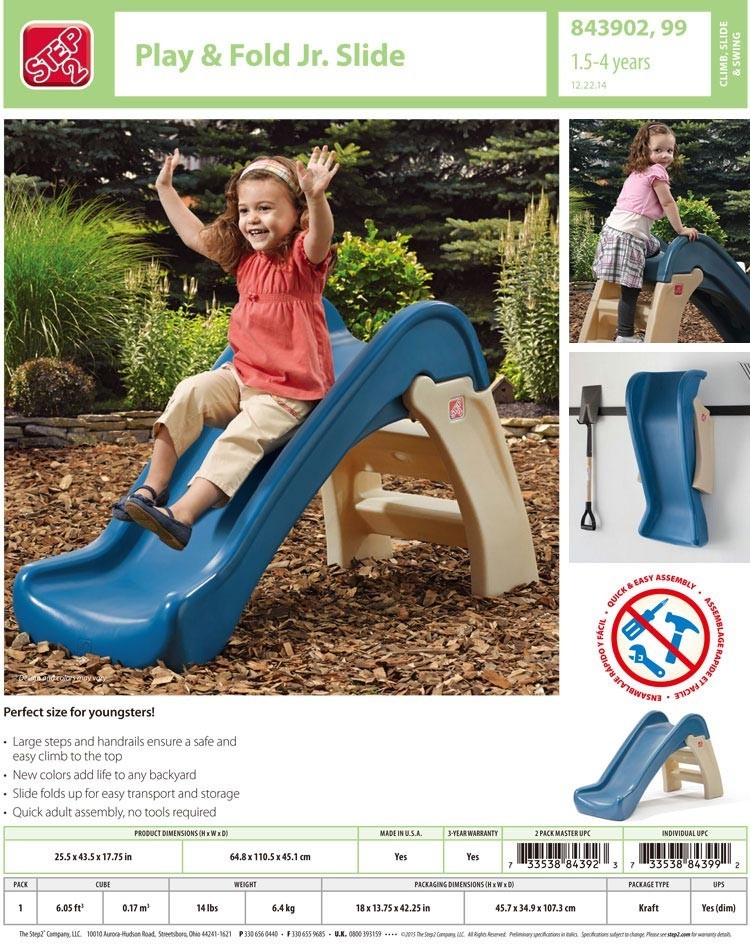  step 2 Play Hold Junior sliding slipping pcs playground equipment toy interior outdoors slide STEP2 843999 / delivery classification A
