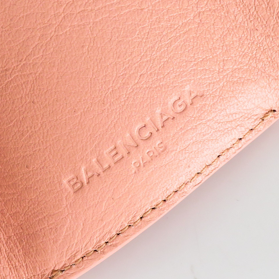  quality iko-[ Balenciaga ] BALENCIAGA PARER MINI WALLET| paper three folding Mini purse compact purse 391446 leather pink superior article 