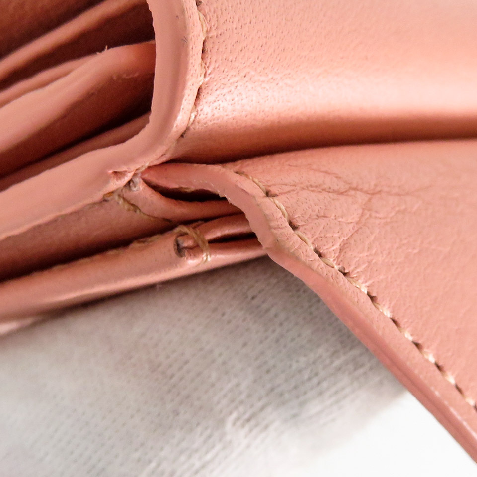  quality iko-[ Balenciaga ] BALENCIAGA PARER MINI WALLET| paper three folding Mini purse compact purse 391446 leather pink superior article 
