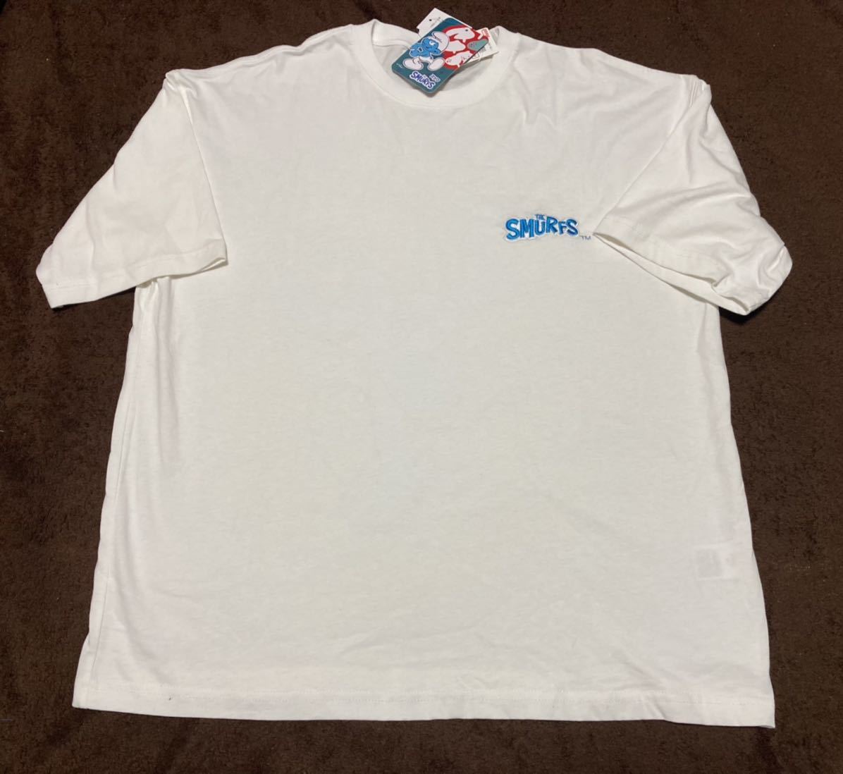 【Lサイズ】新品 SMURF スマーフシャツ Tシャツ 正規品 タグ ライセンス品/アメカジ アメコミ 絵本 ホワイト a_画像3