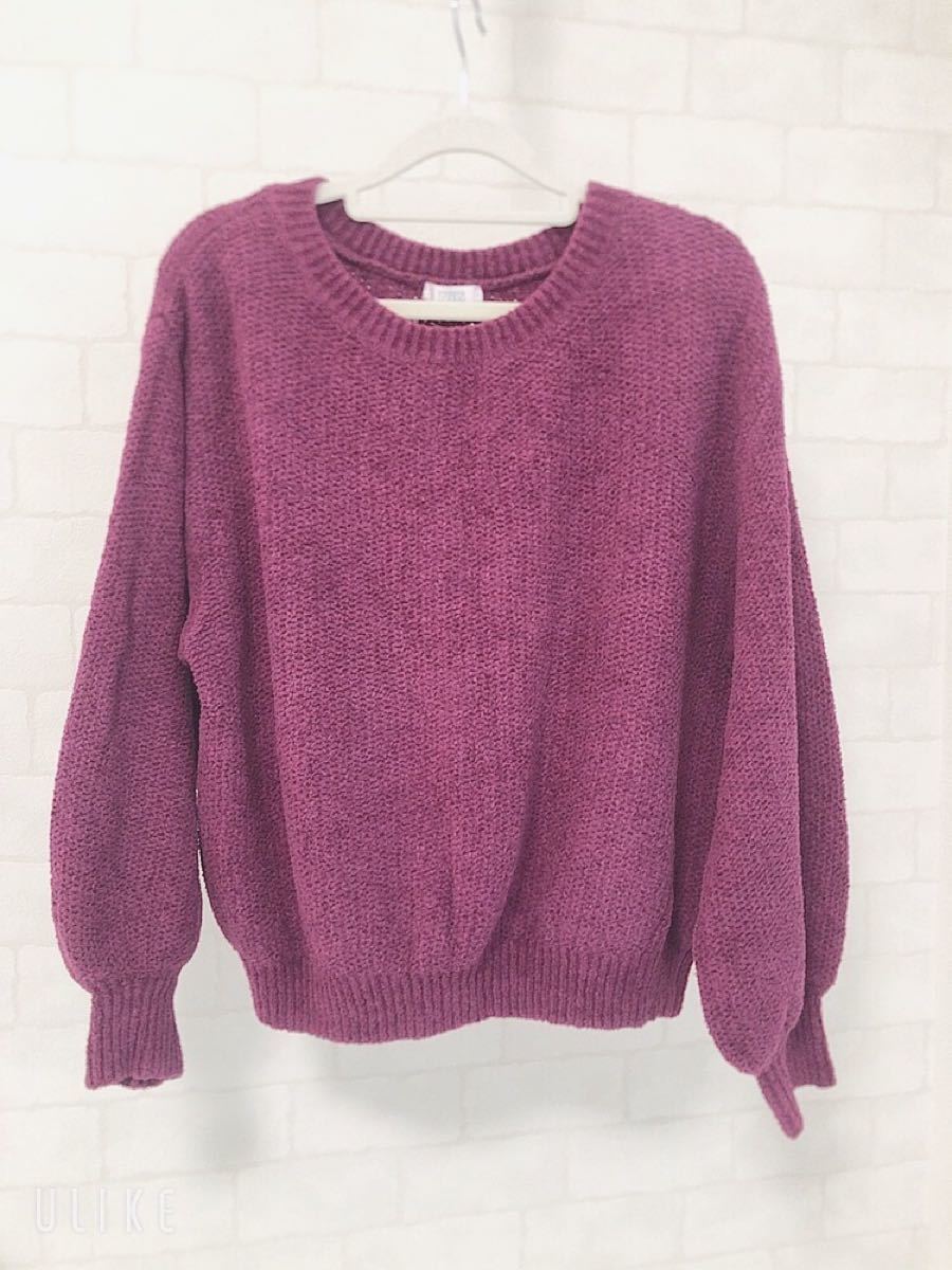 【美品】LOWRYS FARM ニット セーター 紫 パープル