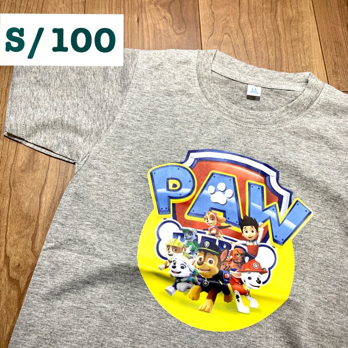 新品S100サイズパウパトロールプリント半袖Tシャツグレーマーシャルチェイススカイエベレスト海外子供服パジャマルームウェア