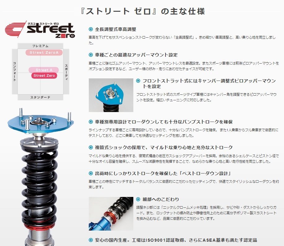 クスコ マーク2 JZX90 ストリート 車高調 JZX100 STREET ZERO 175-61P