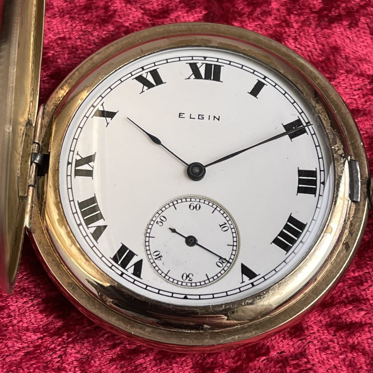 輝くアールデコ!1918年エルジン懐中時計】ELGIN/12S/ゴールド/手巻き