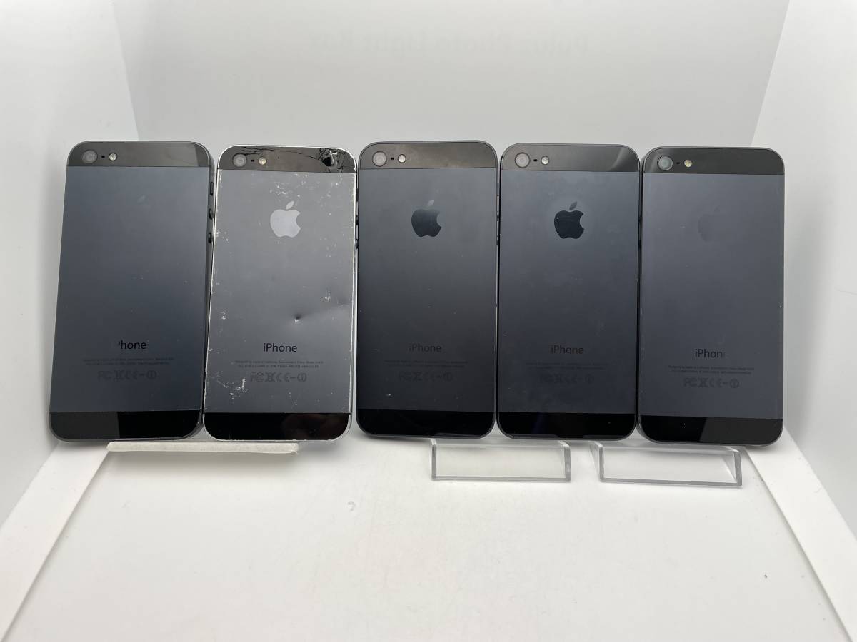 ジャンク まとめ売り5台 液晶浮き 他 Apple iPhone 5 ブラック NW利用 