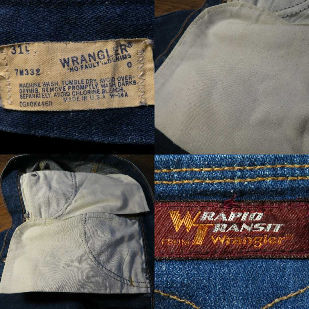 USA made *31(L)[Wrangler Wrangler WRAPID TRANSIT] Vintage 1970-80 period about 7M332 bell bottom TALON boots cut / flair / Denim * inspection )646 684