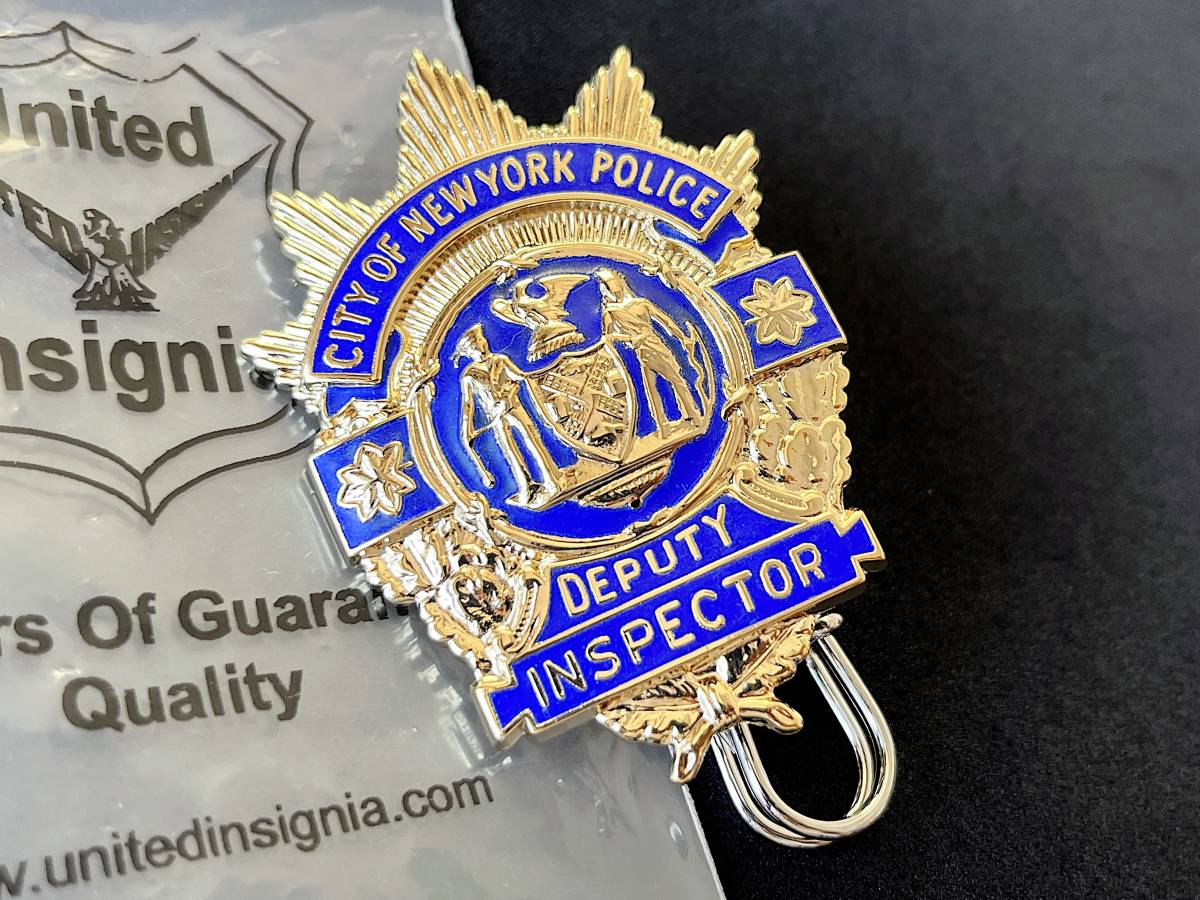 【送料無料/新品】 NYPD United 実物バッジ Inspector Deputy Insignia製 警察グッズ