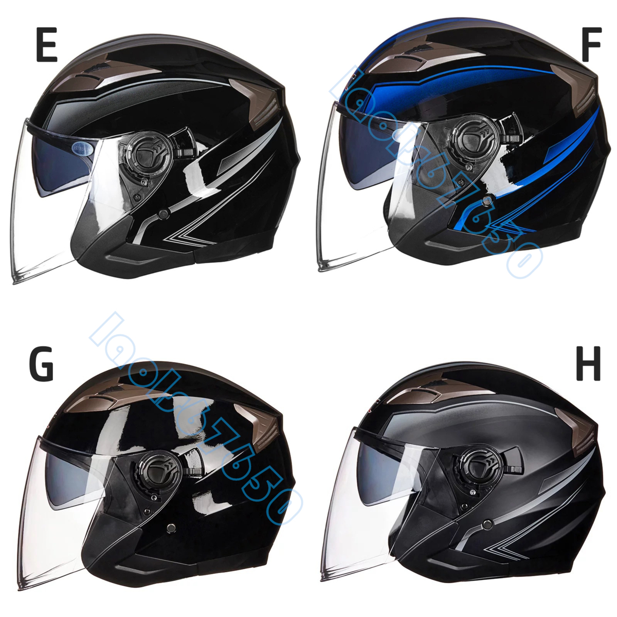 ジェットヘルメット ダブルシールド バイクヘルメット ハーフヘルメット 半帽 Helmet 男女兼用 バイク用品 11色選択可_画像3