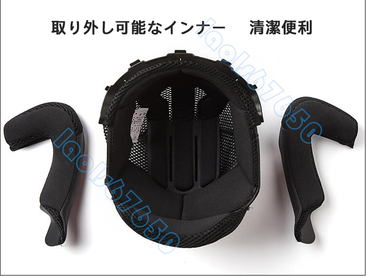 ジェットヘルメット ダブルシールド バイクヘルメット ハーフヘルメット 半帽 Helmet 男女兼用 バイク用品 11色選択可_画像7